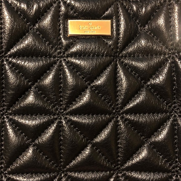 SOLD Kate Spade Black Leather Quilted Tote - Picture 3 of 8